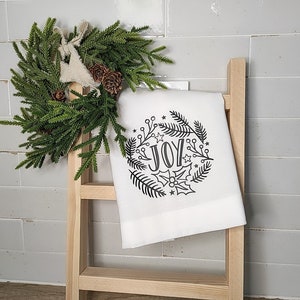 Joy Kitchen Towel- Christmas Kitchen Towel- Christmas Towel- Flour Sack Towel- Dish Towel- Tea Towel- Christmas Kitchen Decor- Home Decor