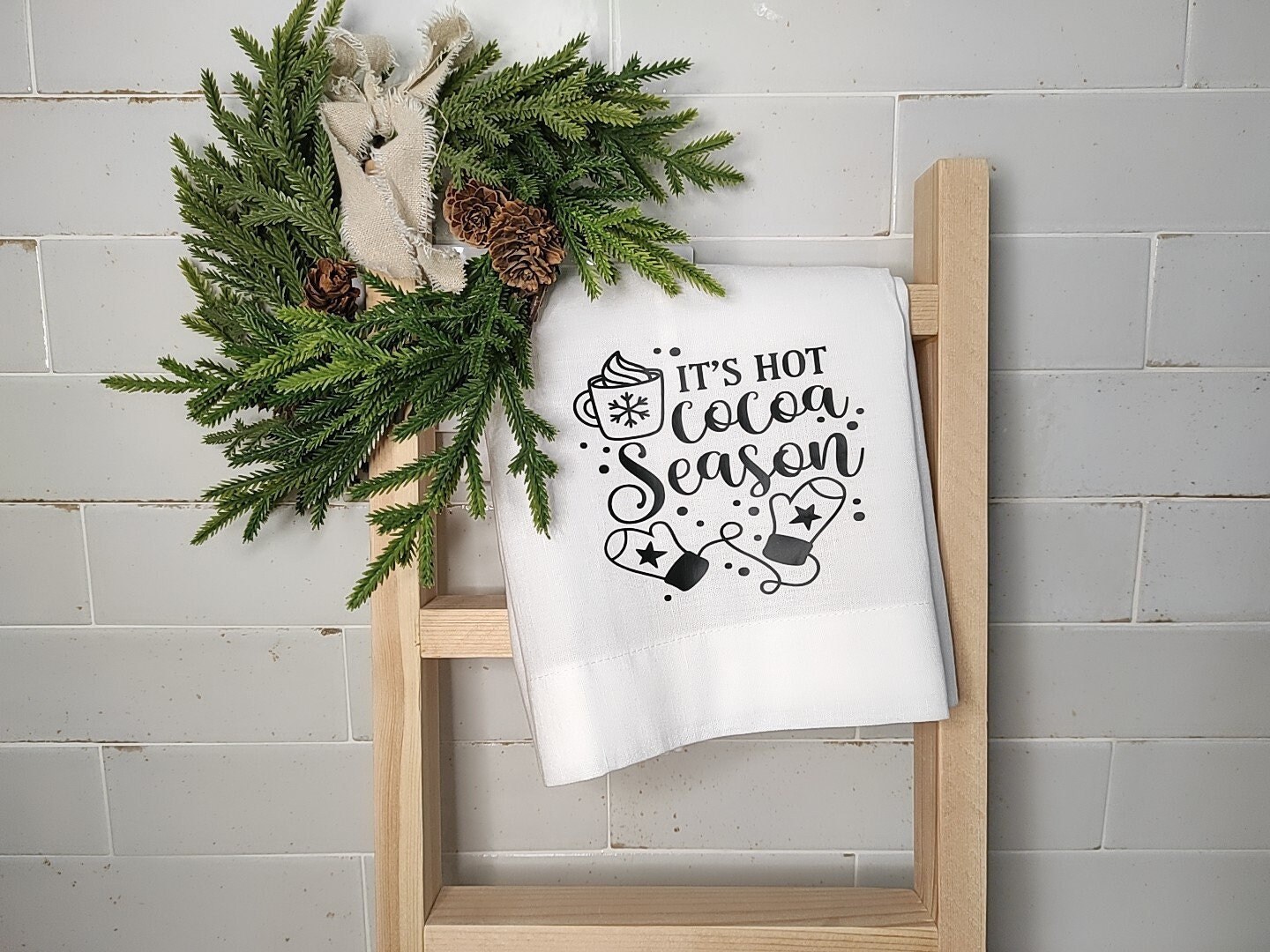 Hot Chocolate Season Merry Christmas Tea Dish Towel - Winter Tea Towel –  Lazy Gator Tees