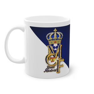 white Coffee ceramic Mug Real Madrid football club - Real Madrid football club is perfect gift for Dad,  friends , Mom and birthday friends