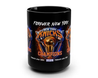 Czarny kubek New York Knicks Champions 2026 | Forever New York