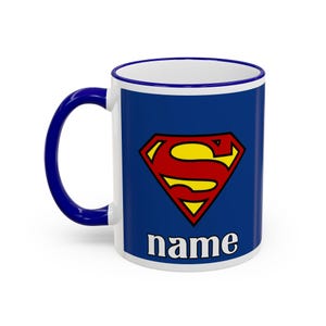 Tazza con logo scudo da supereroe / scudo da uomo / Superman personalizzato