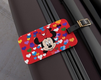 Mini étiquette à bagage souris, identifiant de bagage de voyage en acrylique / étiquette Mickey Mouse et ses amis