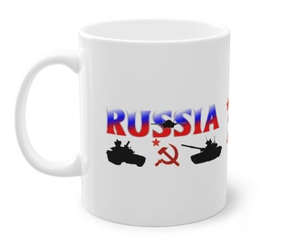 Taza de café Rusia, Taza del ejército de Rusia, Taza de la Unión Soviética, Taza blanca de café, Copa Rusa