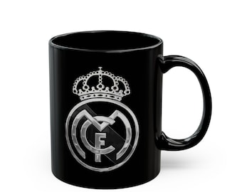 Real Madrid Black Ceramic Mug, Football Fan Coffee Cup