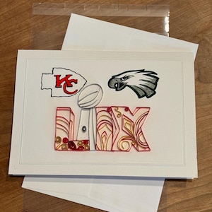 Aangepaste themakaart ~ Favorite Sport's Team ~ Quilled en pen/inktontwerp ~ Uniek, handgemaakt ~ Quill Paper Art