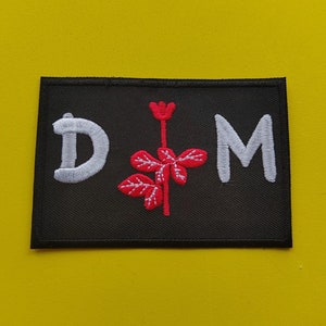 Depeche Mode Embroidered Patch, Rose DM Logo Abbreviation, Size: 4 x 3.5  inches