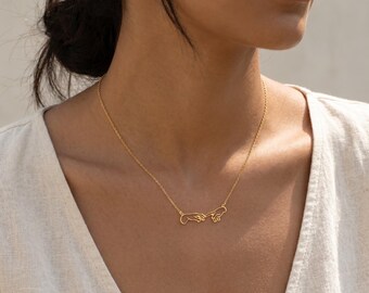 Michelangelo Creation Of Adam Necklace, The Hands Necklace, Renaissance Pendant, Minimal Art Jewelry, Artist Gift