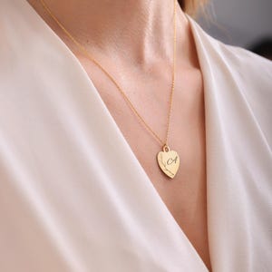 Letter Olive Branch Heart Necklace, Personalized Jewelry, Olive Tree Leaf Necklace, Personalized Heart Letter Necklace