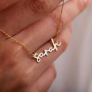 Lowercase Name Necklace – Personalized Dainty Name Necklace in Gold, Silver, or Rose Gold – Custom Script Name Jewelry Gift for Her