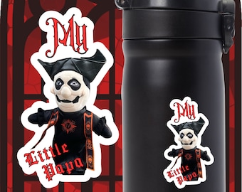Papa Emeritus Plushie Sticker My Little Papa, Ghost Sticker, Ghost the Band, Cardinal Copia, Ghost Plush Doll Water Bottle and Laptop Decal