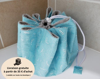 Sac tapis piscine motif vagues turquoises