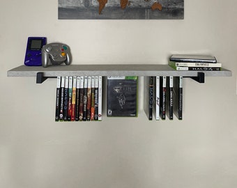 Magnetic Video Game Display Shelf: Rustic Driftwood Gamer Room Decor