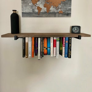 Rustic Hanging Bookshelf: Weathered Wood Bookcase