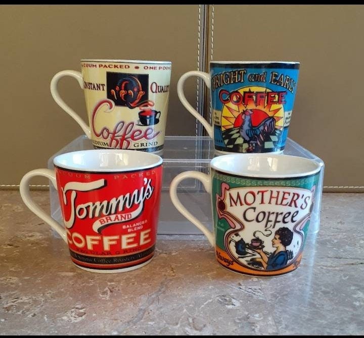Nostalgic Tommy's Brand Coffee Vintage 1996 Cappuccino Cups Nostalgic Tommy's Brand Coffee Vintage 1996 Cappuccino Cups