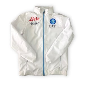 Chaqueta impermeable de entrenamiento Napoli - Chaqueta impermeable blanca con capucha y cortavientos - Impermeable y cortavientos