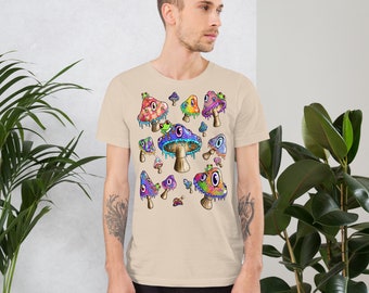 Mushroom Shirt, Psychedelic Shirt,  Magic Mushroom Tee,  Trippy Mushrooms, Trippy Graphic Tees, Frog Tee, Tree Frog shirt