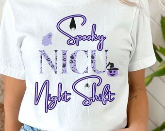 NICU Night Shift Halloween Shirt, Halloween Hospital Party T-Shirt, Spooky Nurse Tee, NICU Nursing Shirt, Halloween Gift For NICU Nurse