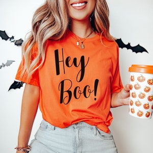 Hey Boo Shirt, Halloween Shirt, Ghost Shirt, Fall Shirt, Funny Halloween Shirt, Boo Shirt, Halloween Party, Cute Halloween T-Shirt For Her