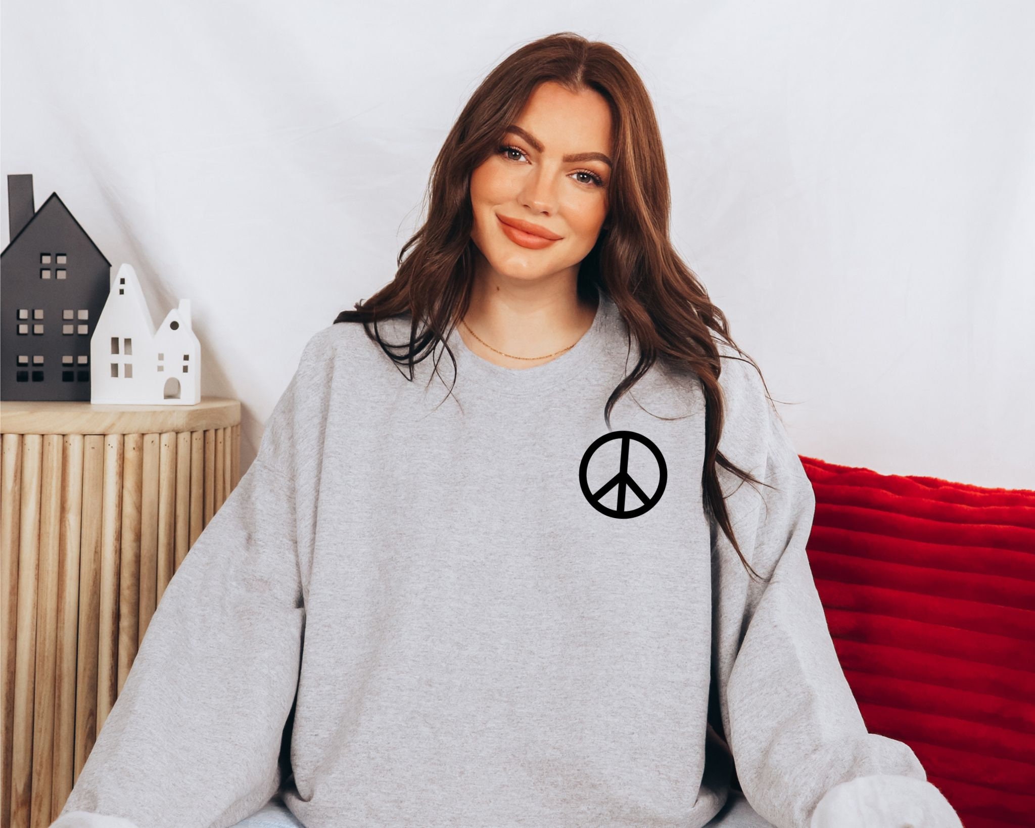 Peace Symbol Sweatshirt, Peace Sign Sweater, Women's Peace