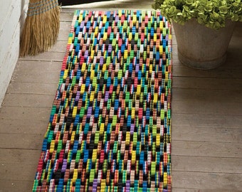 Large Colorful Rubber Recycled Flip Flop Door Mat Rug Entry Laundry Mudroom Eco Friendly Rectangle 20x48