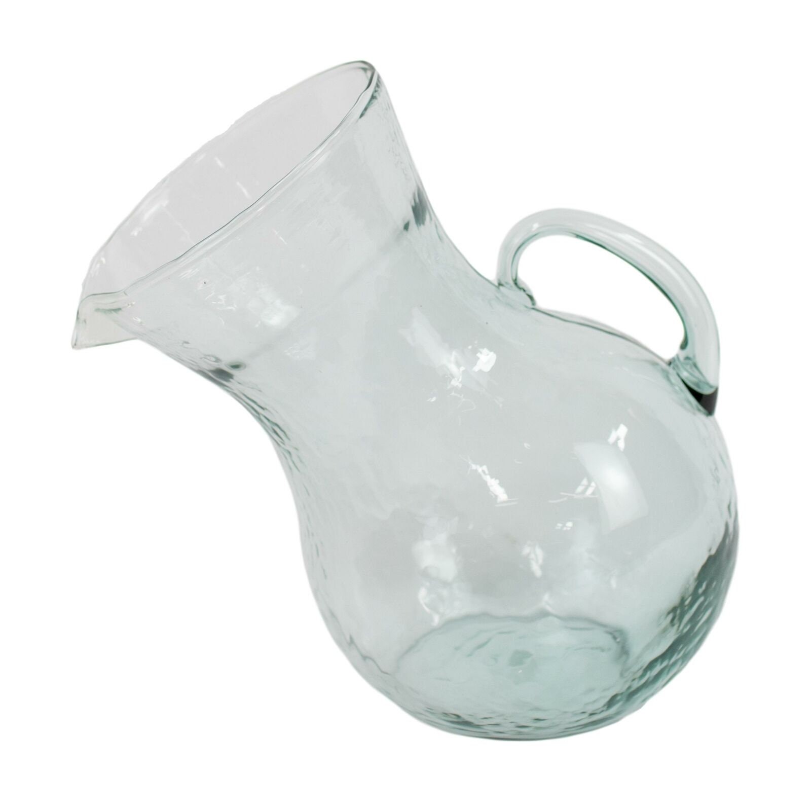 Handblown Recycled Glass Large Tilted Pitcher 1 Gallon Etsy