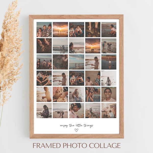 Collage de fotos enmarcado personalizado / Impresión fotográfica enmarcada / Retrato familiar / Foto familiar / Regalo personalizado / Ideas de regalo para él o ella