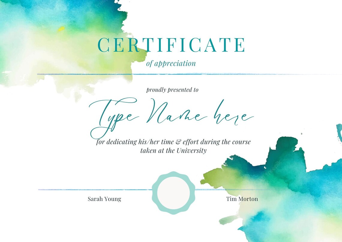 Editable Certificate Template - Etsy