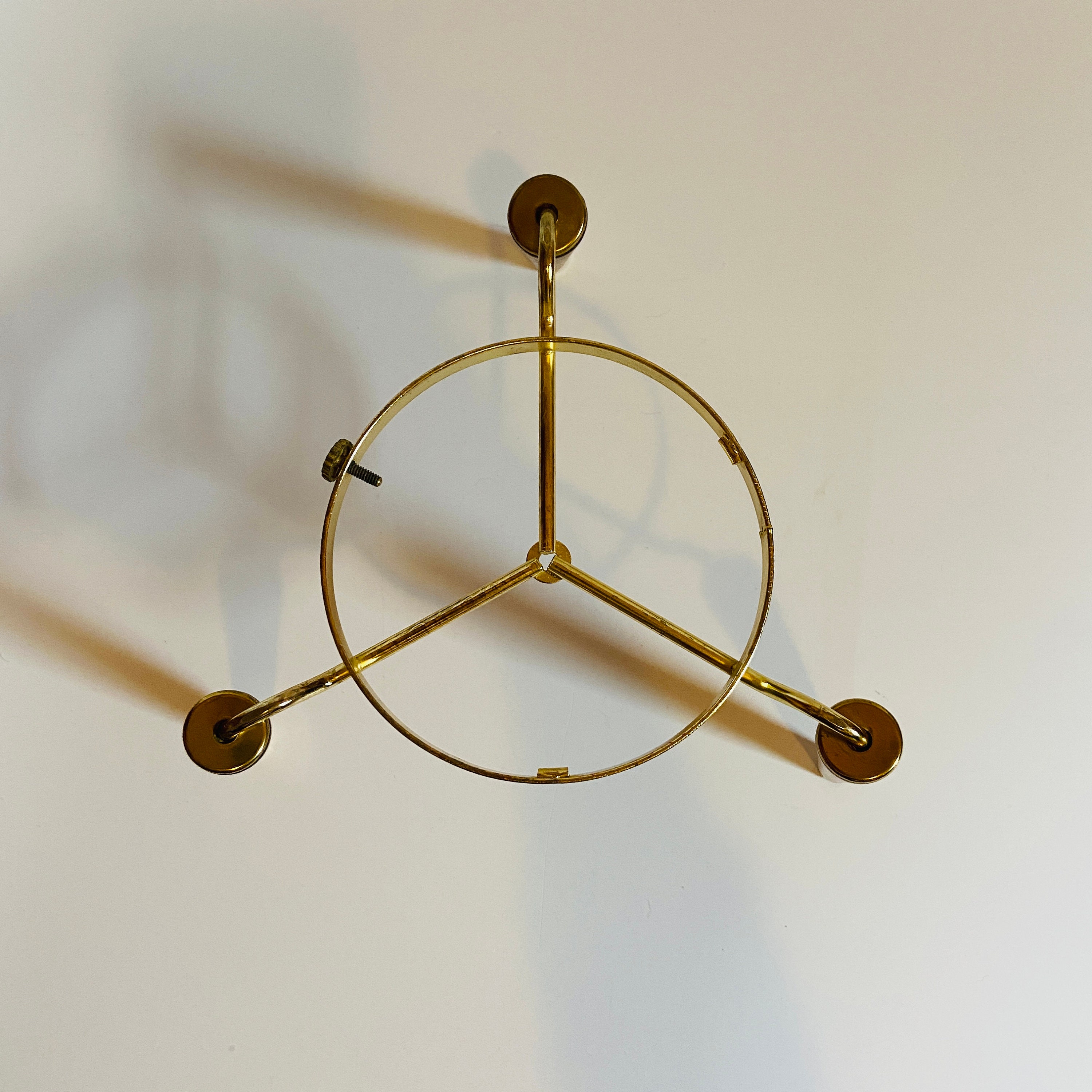 1960s Peg Leg Wood and Brass Pot Stand Etsy