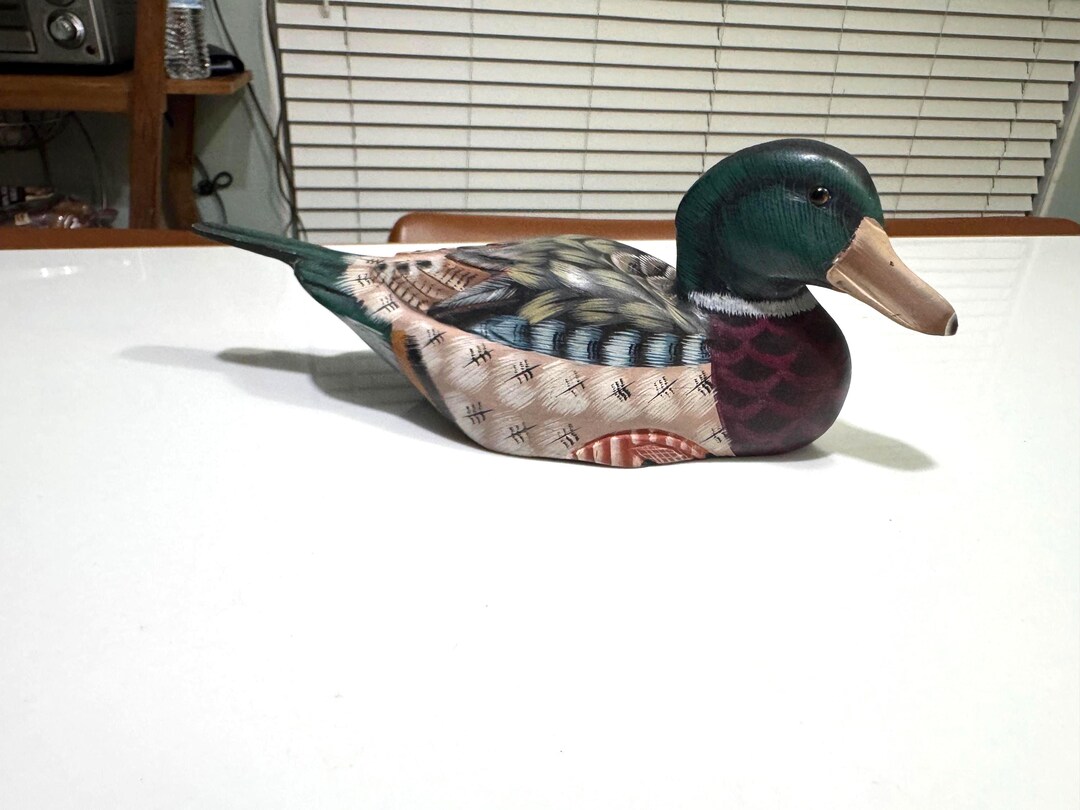 Decoy Duck Solid Wood Display Figurine - Hunting Vintage - Etsy