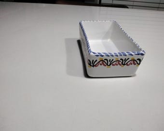 Hand-Painted Ceramic Rectangular Bowl