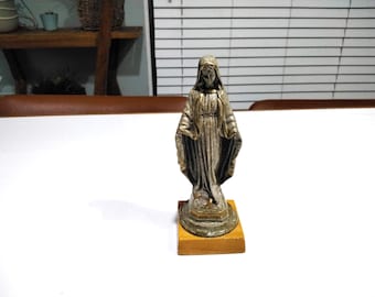 Holy Virgin Mary Our Lady Figurine - Made from Volcanic Ashes - Vintage from Philippines - Rare