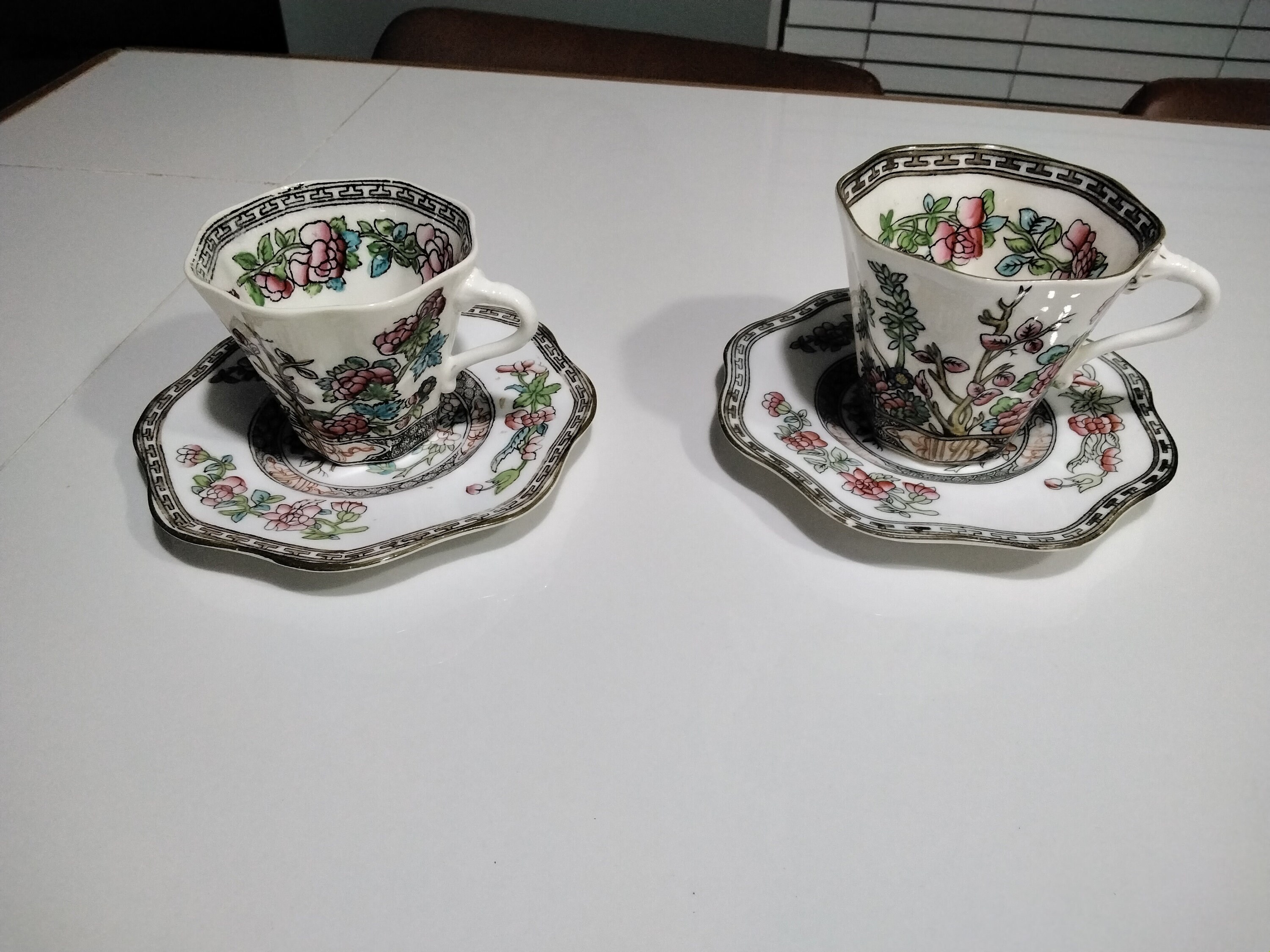 Antique England Coalport Porcelain Set of Cups & Saucers - Vintage