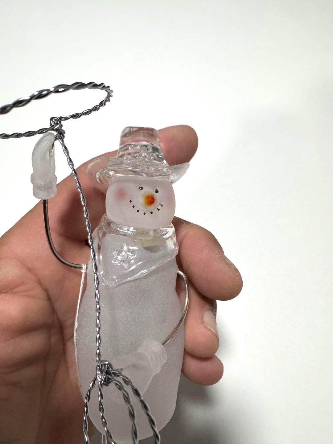 Glass Crystal Frosty the Snowman Cowboy Ornament - Collectible - Etsy