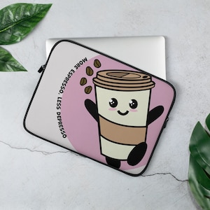 Kawaii Kaffeetasse Laptoptasche | Laptoptaschen | Laptop Zubehör | Chromebook | MacBook | Studenten Essentials | Technik Geschenke | Nette Geschenke