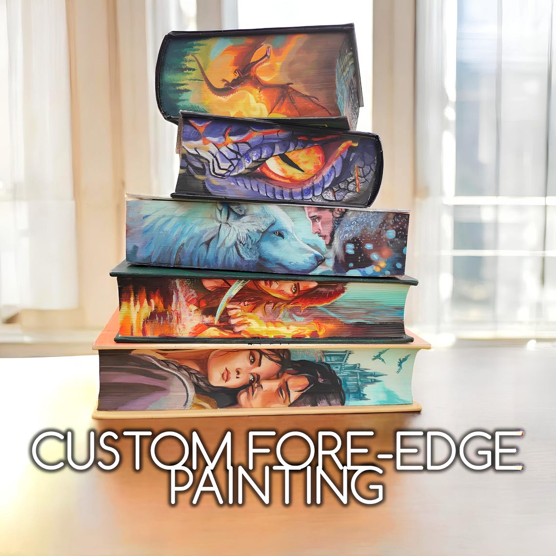 Sprayed Pages Book Display Custom Fore-edge Painting, Sprayed Edge Books, Special Edition Book ...