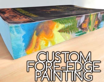 Custom Fore-Edge painting book, Hand Painted Pages, special edition book, Fantasy Book Lovers, Personalized Book Art, Book Gift High Detail
