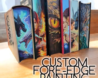 Custom Fore-edge Painting, special edition book, books lover gift idea, sprayed edge book,Hand painted pages, fan art book,Personalized gift