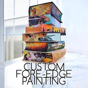 Hand painted pages books, Custom Fore-edge Painting, booktok fantasy, Made to Order, sprayed edge book lovers, Personalised Book Paintings