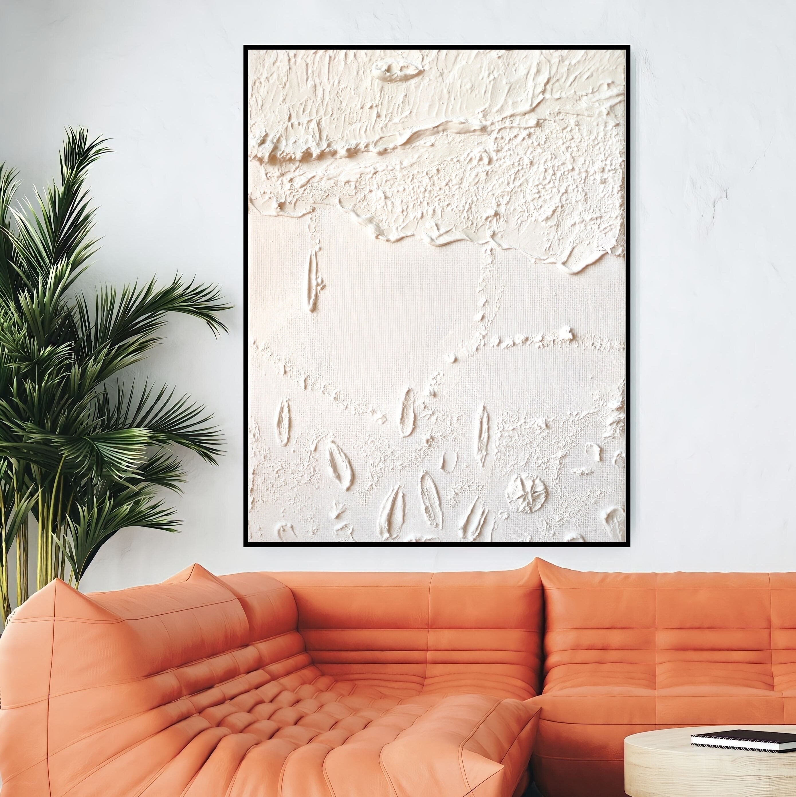 3D Textured Beach Wall Art on Canvas, Summer Custom Painting,Abstract Home Decor,Extra Large Coastal Painting,Personalized Birthday Gift her