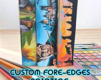 Custom Fore-Edge painting, Fantasy Book Lovers, Personalized Book Art, Book T Gift ldea, Hand Painted Pages, High Detail, Collectible Books
