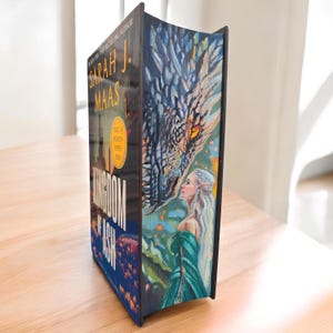 Kingdom of Ash di Sarah J. Maas Libro dipinto con bordo anteriore, copertina rigida, amanti dei libri con bordo spruzzato, libri con pagine dipinte a mano, libri da collezione