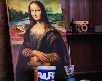 キャンバスに描かれたモナリザのカスタム油絵、有名なアーティスト