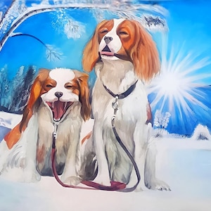 Pintura al óleo de perro personalizada a partir de foto sobre lienzo, regalo personalizado de SU gato, retrato de mascota de pintura acrílica original pintado a mano, regalo de amante de los perros
