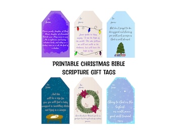 Printable Christmas Bible Verse Scripture Gift Tags