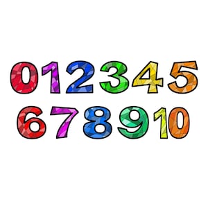 Geometric Number Set Printable Wall Decoration Teacher Resources Numbers 0-10 Colorful Printable Digital Download Classroom Decoration