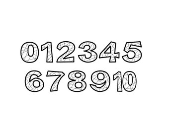 Geometric Number Set Printable Coloring Pages - Wall Decoration Teacher Resources Numbers 0-10 Printable Digital Download Classroom