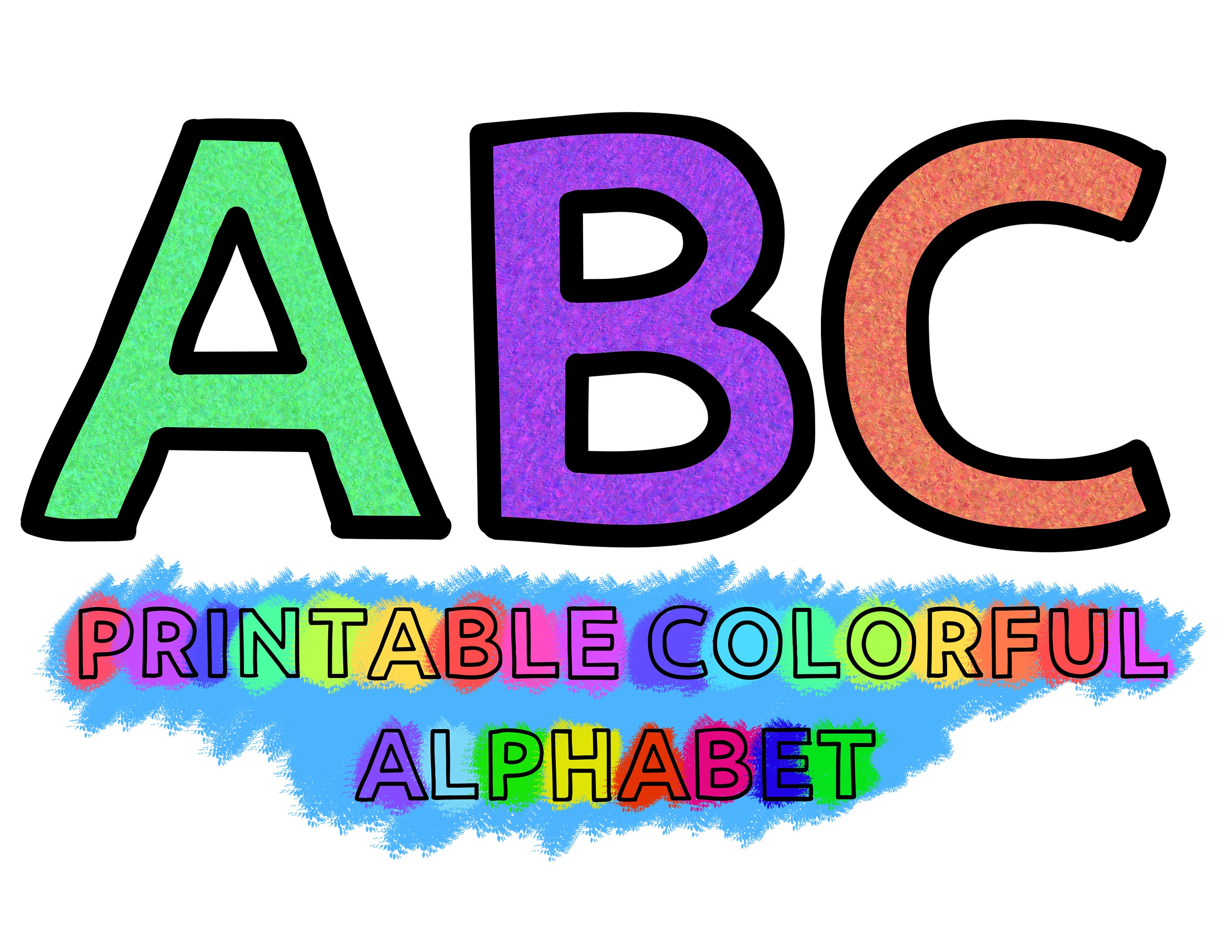 Free Printable Colorful Cartoon Letters Alphabet - Freebie Finding Mom