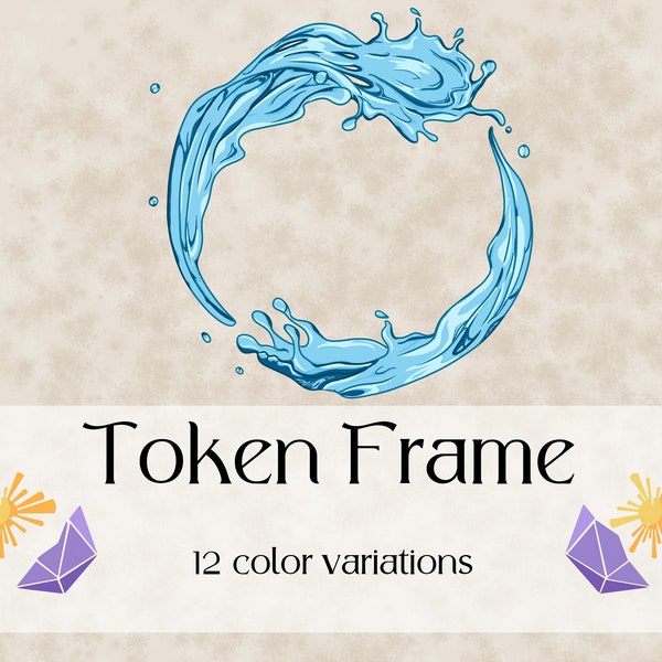 DND Water Token Border, 12 colors / Foundry / Roll 20 / VTT