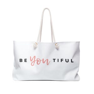 Iconic Oversized 'BeaYOUtiful' Weekender Bag - Women's Gift, Aesthetic, Travel Duffle, Carry-On Tote, Statement Purse, Fashion Accessory