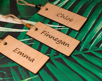 Personalized Cherry Hardwood Gift Tag, Free Laser Engraving